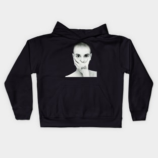 Sinead O Connor black and white Kids Hoodie